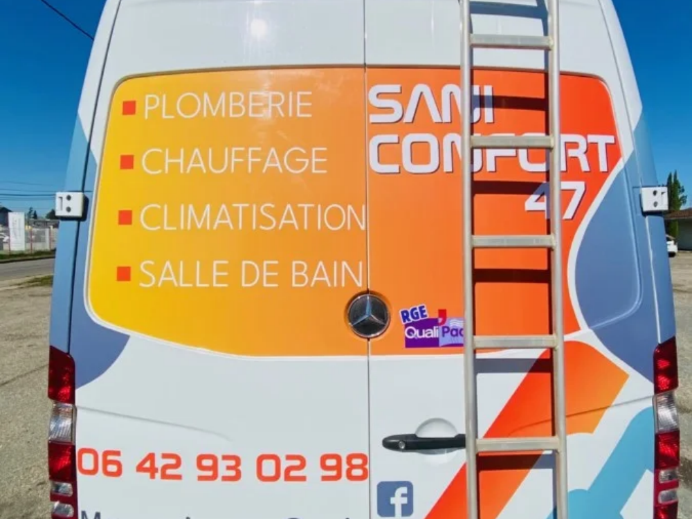Marquage semi-covering véhicule entreprise à Marmande