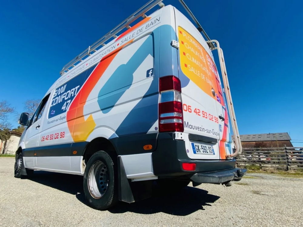 Marquage semi-covering véhicule entreprise à Marmande