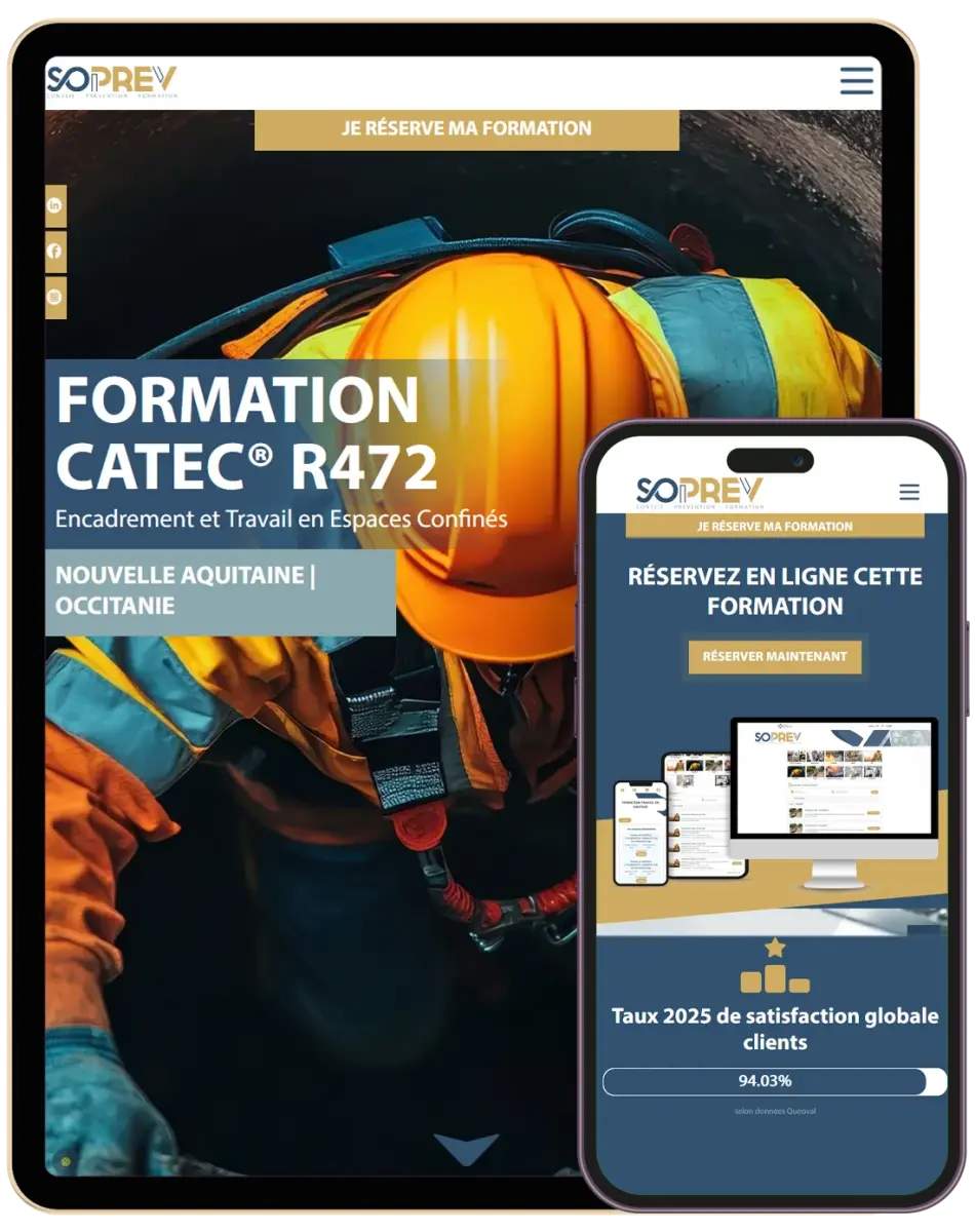 création site internet vitrine 100% sur mesure et responsive pour soprev by couleur pixel à marmande 47