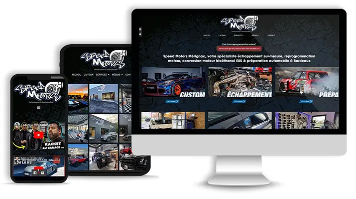 Creation site internet speed motors bordeaux merignac Couleur Pixel agence de communication sur Marmande