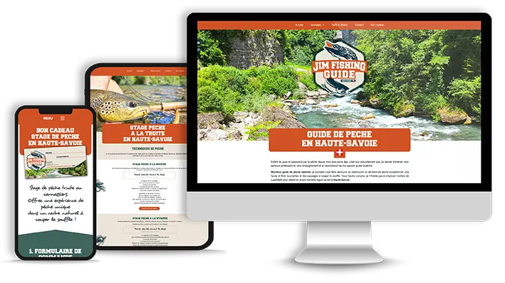 Creation site internet guide peche haute savoie Couleur Pixel agence de communication sur Marmande
