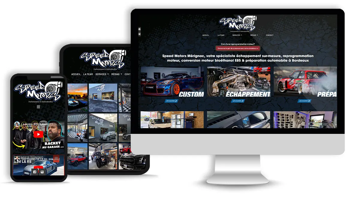 Creation site internet speed motors marmande Couleur Pixel agence de communication sur Marmande