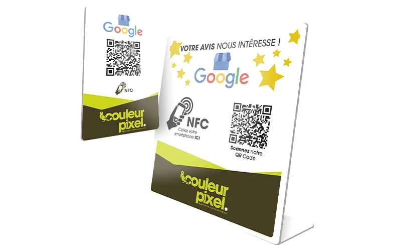 carte avis google nfc sans contact Couleur Pixel graphiste et agence de communication et publicite sur Marmande