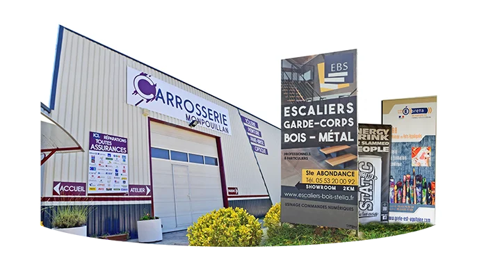 fabrication et pose enseigne totem signaletique marquage vehicules Couleur Pixel sur Marmande